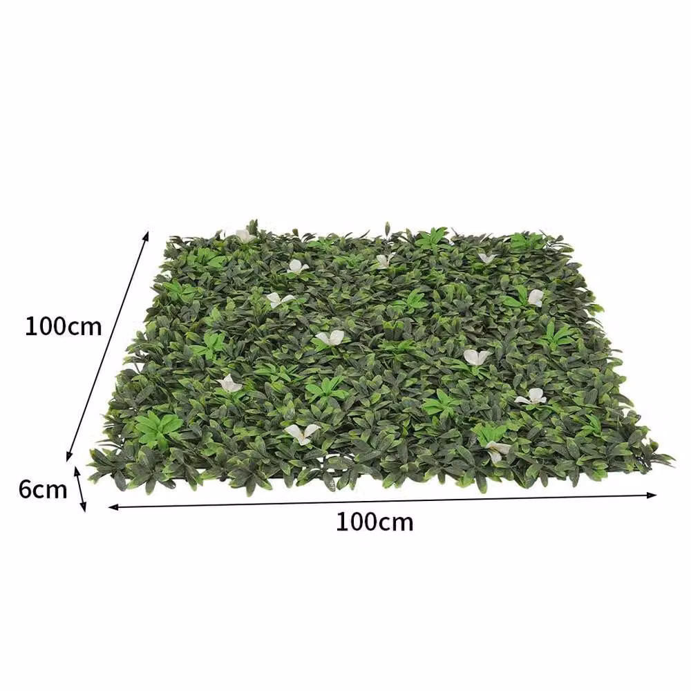 KORVIXA Artificial Plant Wall Mat Greenery Hedge Grass Fence, Green, W/D/H: 100 x 100 x 1 cm – 2