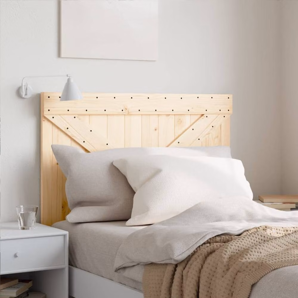 Berkfield Home Rustic Solid Pine Headboard in Beige, W: 100 cm, H: 104 cm – 2