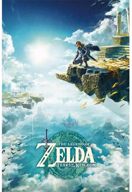 Nintendo Hyrule Skies Maxi Paper Poster in Blue