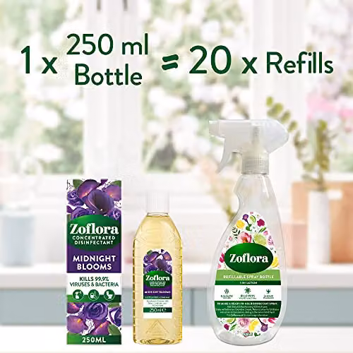 Zoflora Midnight Blooms Concentrated Multipurpose Disinfectant Liquid, 250 ml – 3