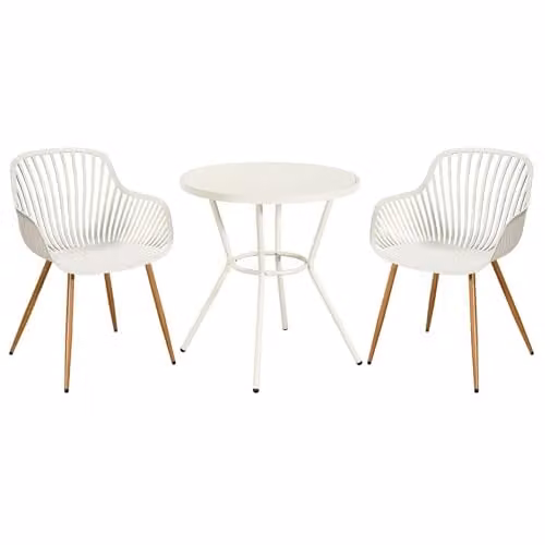Core Products 3-Piece Bistro Garden Set with Two Sunray Armchairs and Round Metal Table