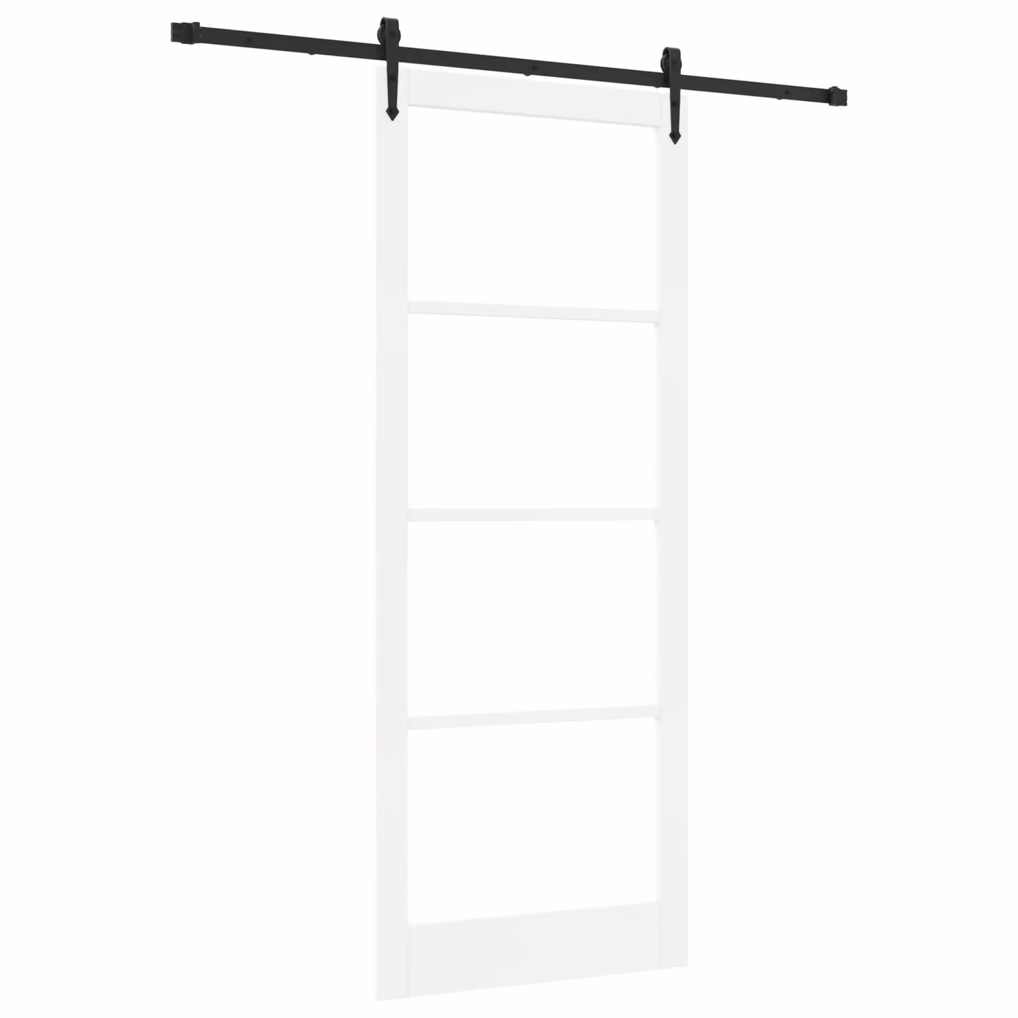 Berkfield Home Modern White Lacquered Solid Wood Pine Sliding Door with Hardware Set W: 93 cm, H: 232 cm – 2