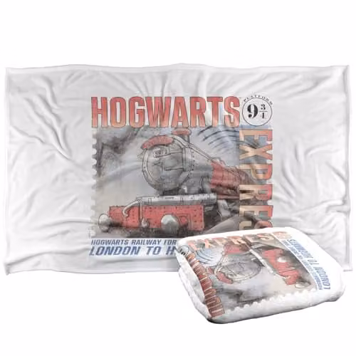 Warner Bros. Harry Potter Hogwarts Express Poster Super Soft Fleece Throw Blanket, Multicolour, W: 91.44 cm x L: 147 cm – 1