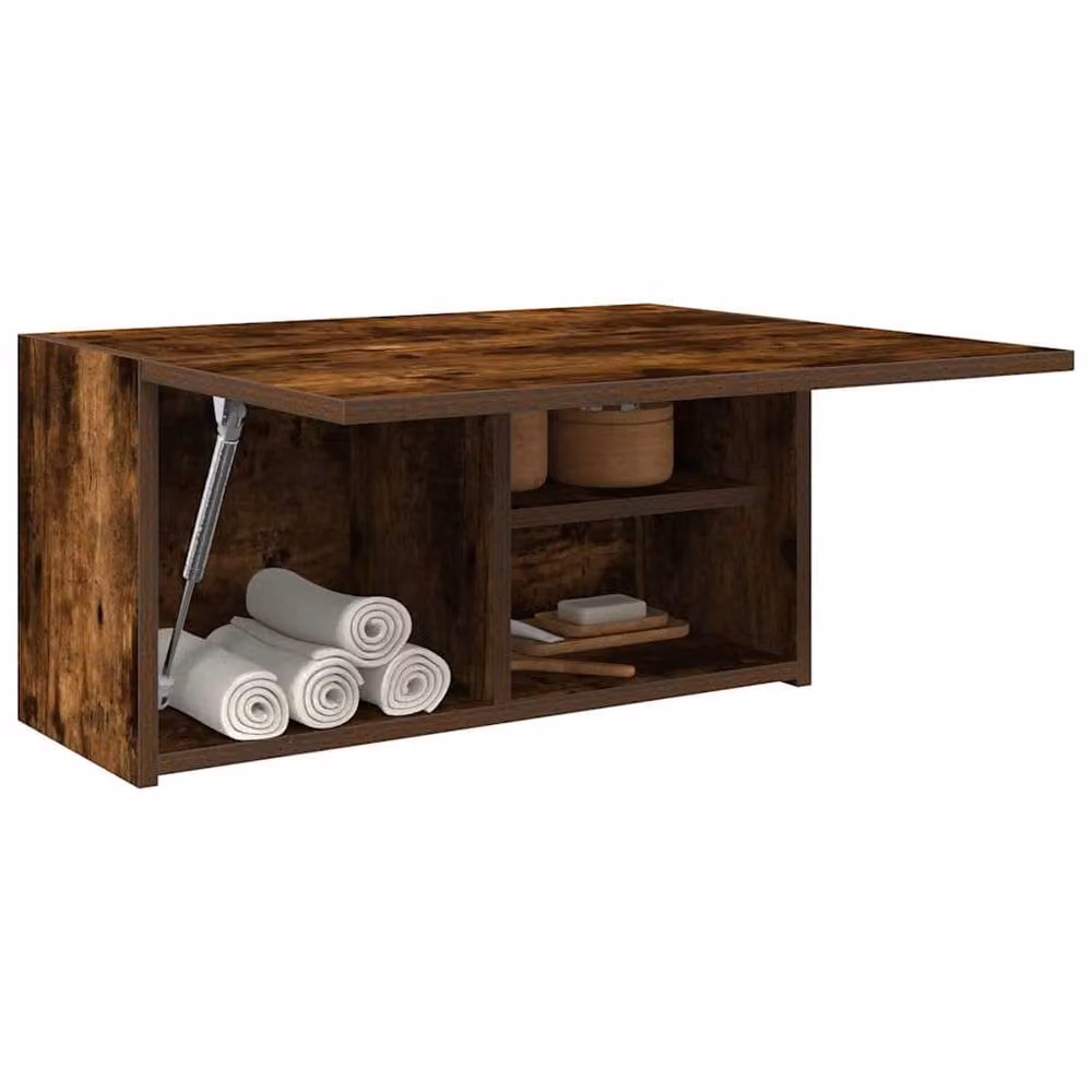 Berkfield Home Smoked Oak Bathroom Wall Cabinet, Brown, W: 60 cm, D: 25 cm, H: 30 cm – 3