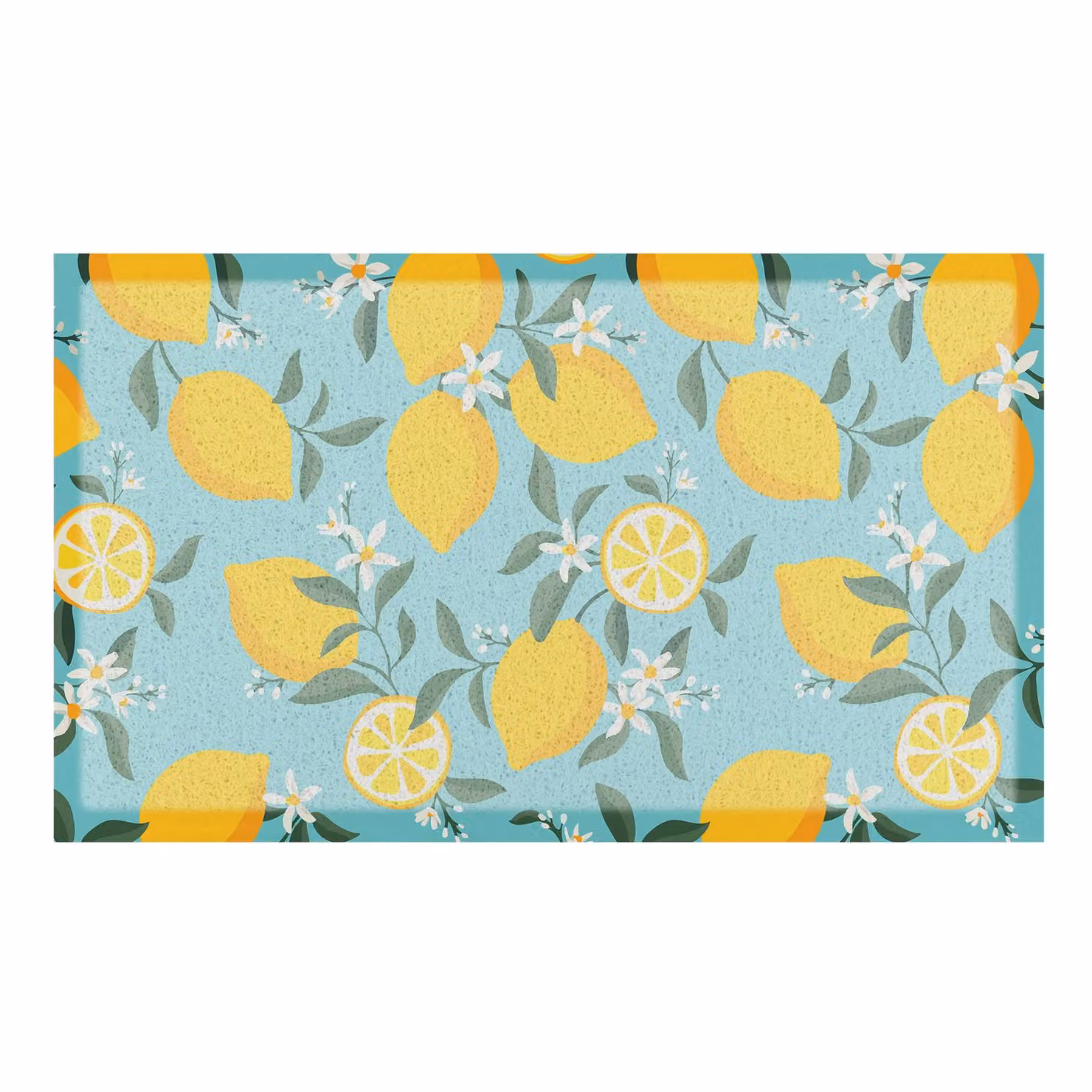 Artsy Mats Lemons on Blue Indoor Outdoor Doormat, Blue and Yellow, W: 70 cm, D: 40 cm – 2