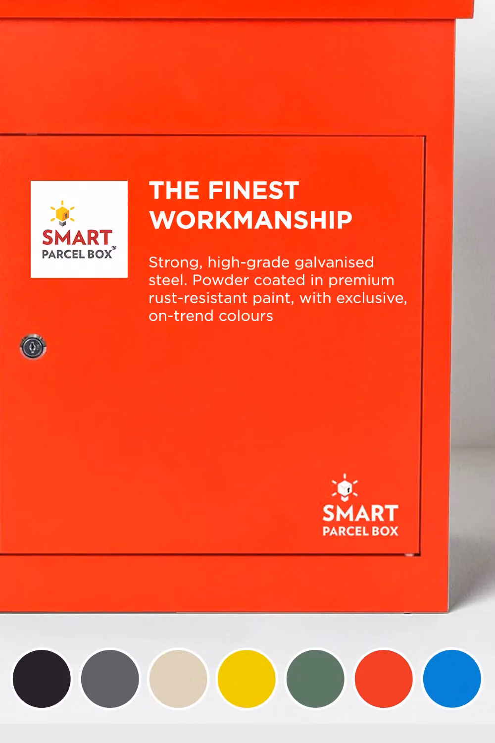 Homescapes Smart Parcel Box Medium Front Access Secure Steel Delivery Box in Red – 6