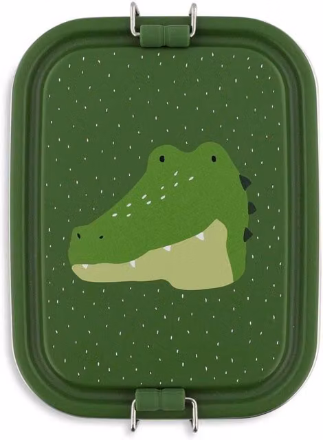 Trixie Mr. Alligator Small Lunch Box in Green with Dividers and Clip Closure