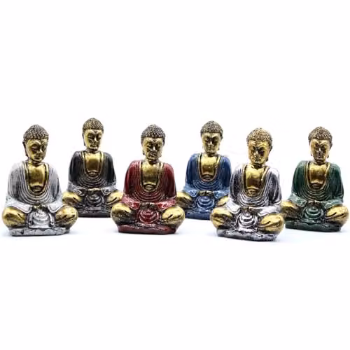 Beespoke Gifts Set of 6 Gold Mini Buddha Tabletop Decorations