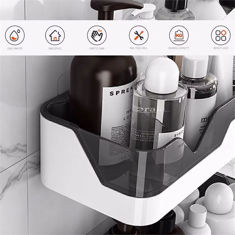 Nordara Self Adhesive Bathroom Shower Caddy Storage Organiser in Grey – 3