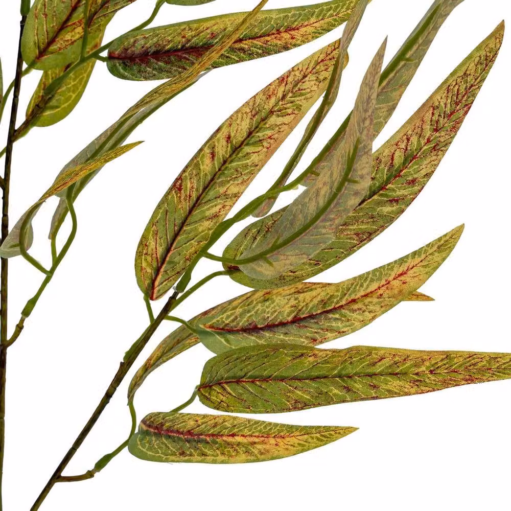 Lemon Pavilion Variegated Long Leaf Eucalyptus Artificial Flower Spray in Green – 2