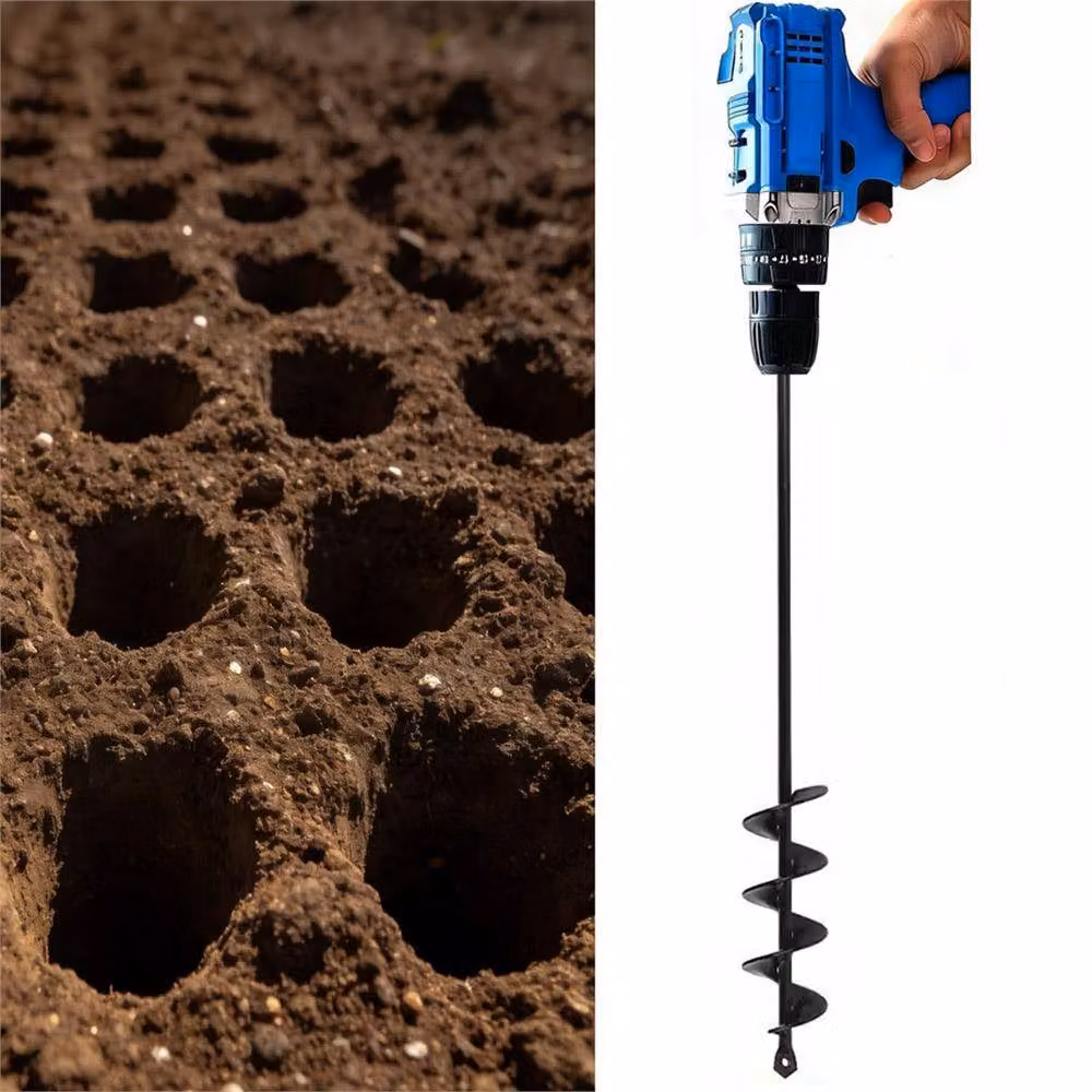 NESTLUNE Black Garden Auger Spiral Drill Bit for Planting, Diameter: 40 mm, Length: 60 cm – 3