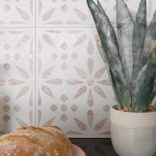 d-c-fix Vintage Flowers Self Adhesive Wall Tiles in Beige