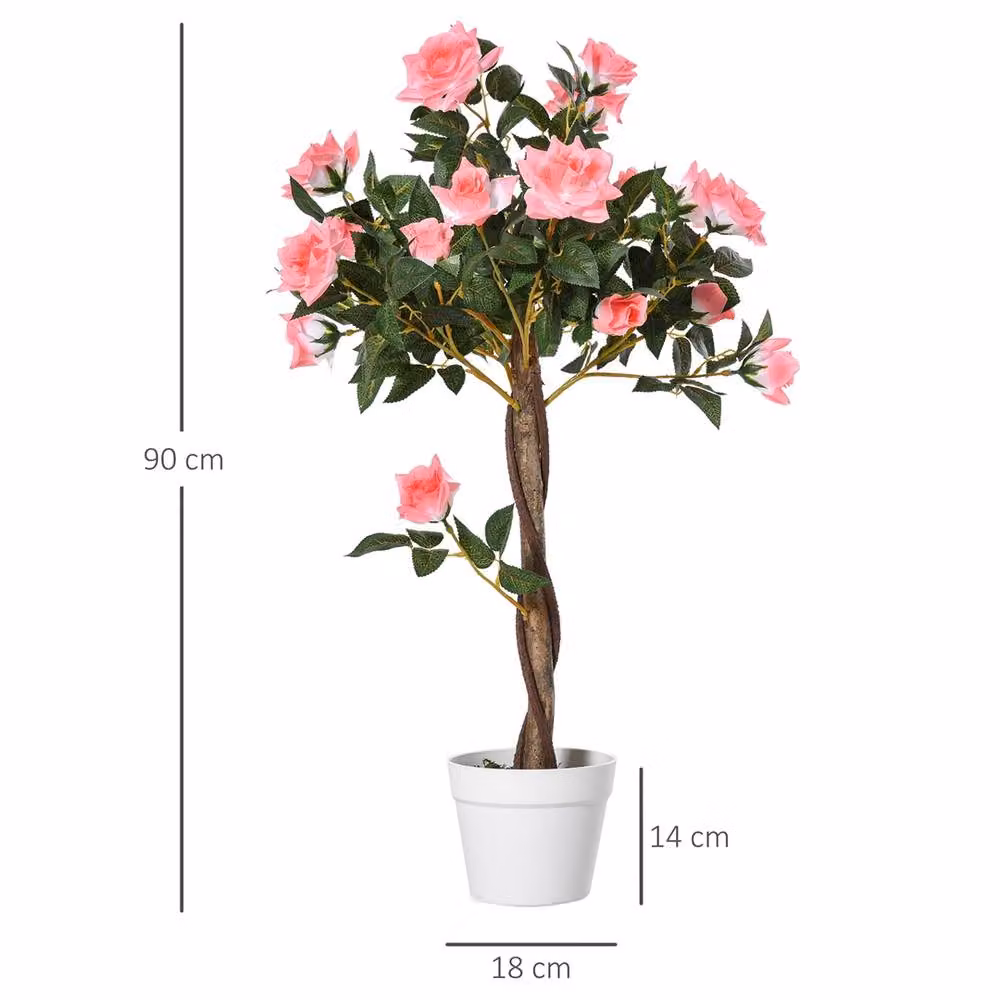 EONLION Pink Artificial Rose Tree, Height: 100 cm – 2