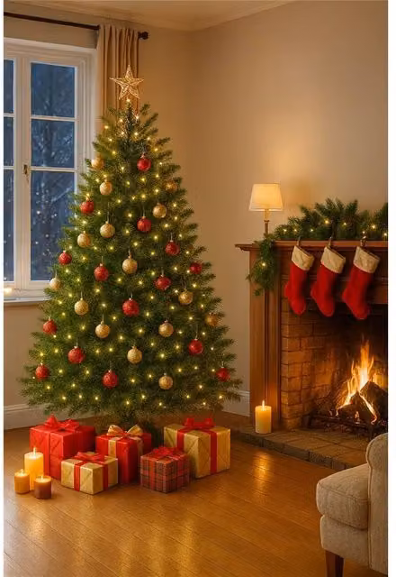 Clifton Premier Fresh Cut Norway Spruce Christmas Tree in Green, Height: 1.5m