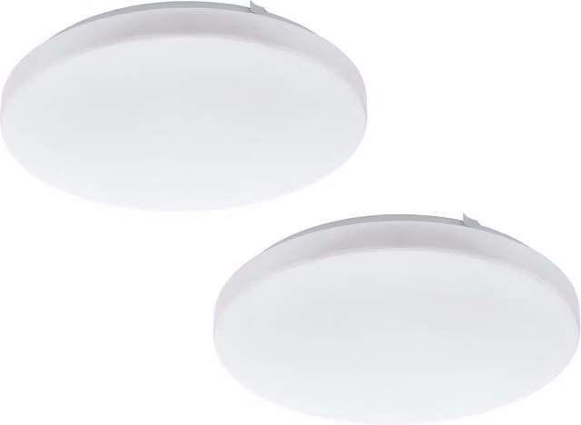 Loops 2 Pack White Modern Round LED Ceiling and Wall Light with Plastic Shade, 17.3W