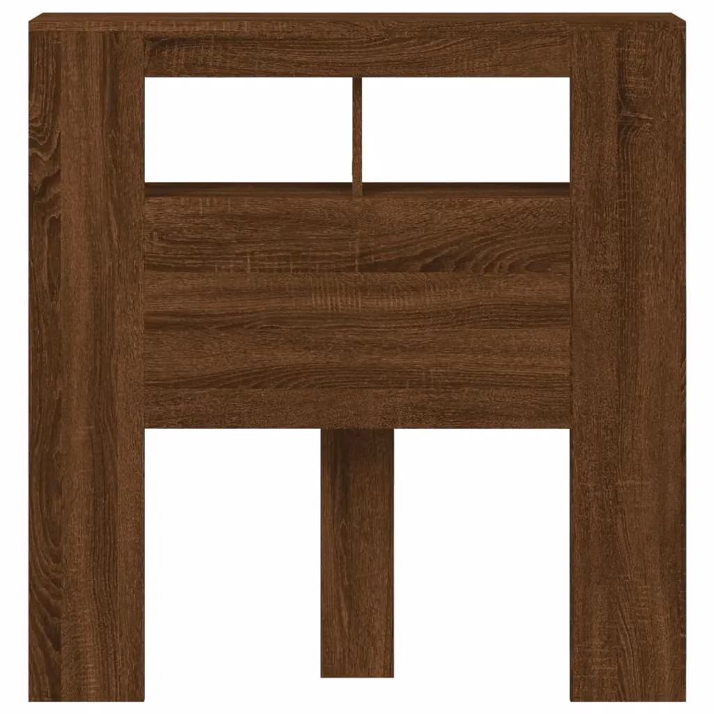 Berkfield Home LED Headboard in Brown Oak, W/D/H: 100 x 18.5 x 103.5 cm – 5