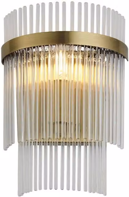 Netlighting Marietta Glass Wall Lamp in Antique Brass and Gold
