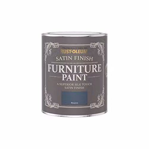 Rust-Oleum Satin Furniture and Skirting Board Paint in Blueprint Blue, 750ml – 3