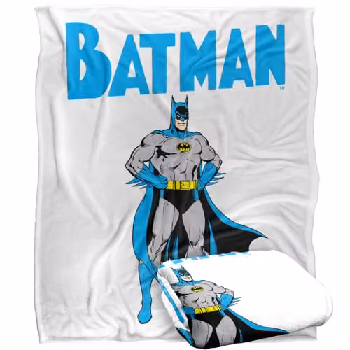 Warner Bros. Batman Stance Silky Touch Super Soft Fleece Throw Blanket, Multicolour, W: 152 cm, D: 127 cm
