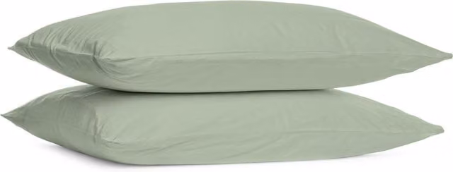 My Home Pack of 2 Plain Polycotton Oxford Pillowcases in Green