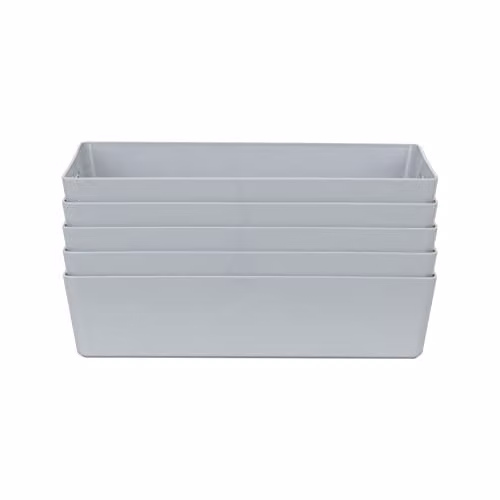 Wham Studio 6L Rectangular Plastic Storage Basket with Handles, Grey