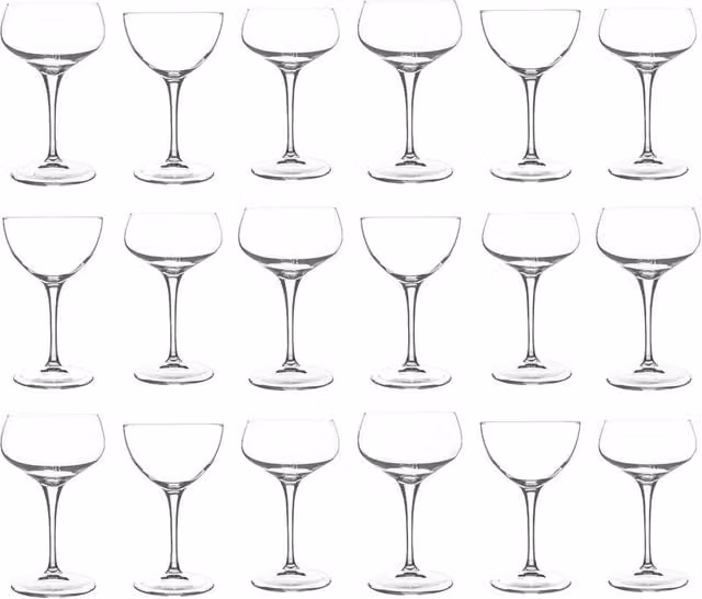 Bormioli Rocco 18 Piece Transparent Cocktail Glassware Set