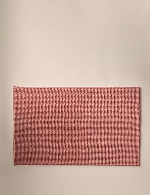 M&S Bobble Bath Mat in Clay, Quick-Drying and Non-Slip Polyester
