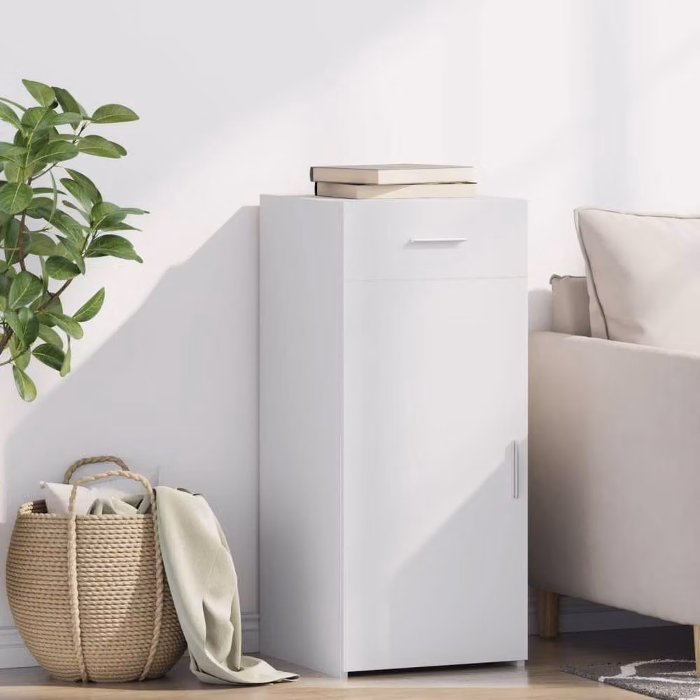 Berkfield Home White Matt MDF Sideboard W/D/H: 40 x 42.5 x 93 cm – 2
