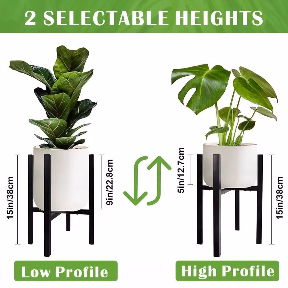 KORVIXA Black 2-in-1 Metal Plant Pot Display Shelf – 2