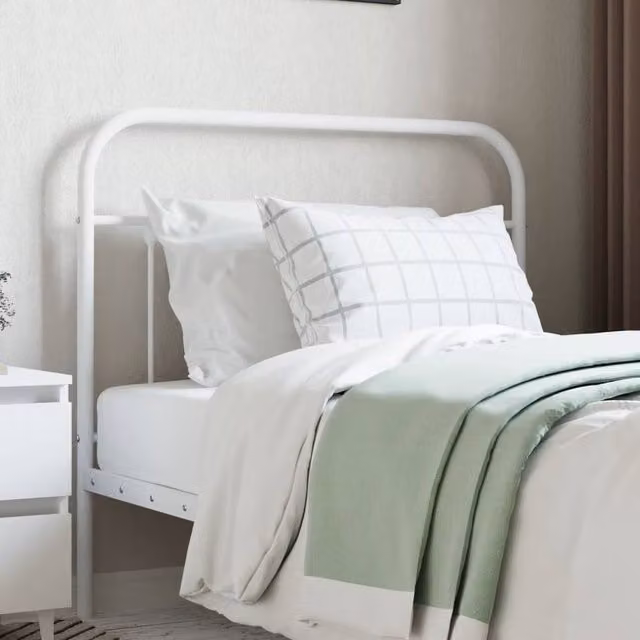 Berkfield Home Metal Headboard in White