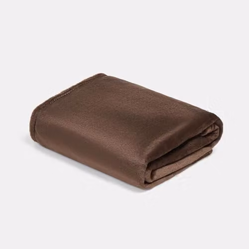OHS Brown Fluffy Fleece Throw Blanket, W: 150 cm, D: 200 cm – 1