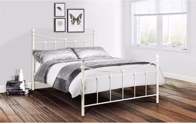 Ashfield Premium Metal Bed Frame in White, Single W/D/H: 90 x 190 cm – 1