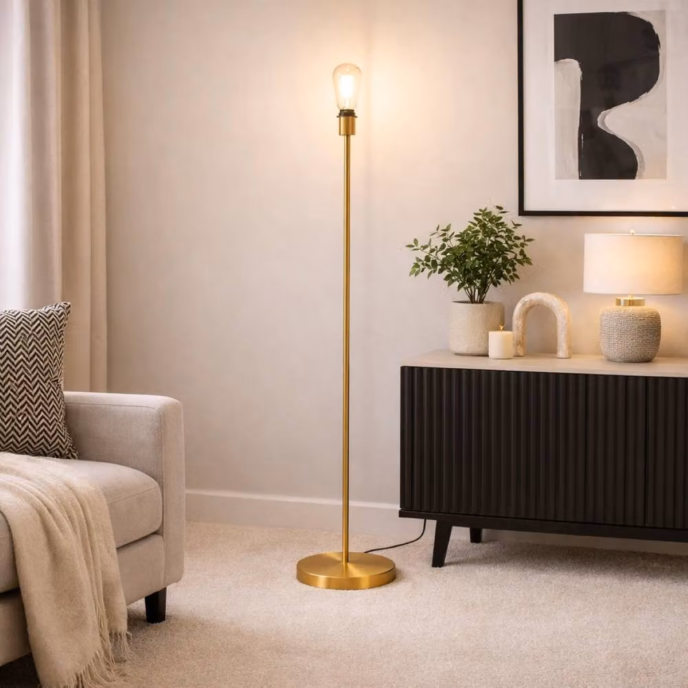CGC Lighting Lena Brushed Gold Straight Floor Lamp – 2