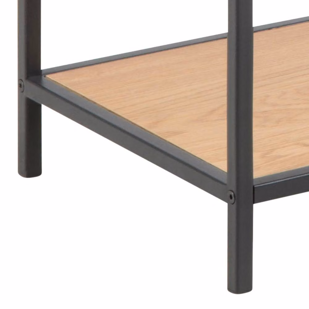 Wyld Haus El Paso Console Table with Matte Black Metal Frame and Wild Oak Shelves in Natural – 4