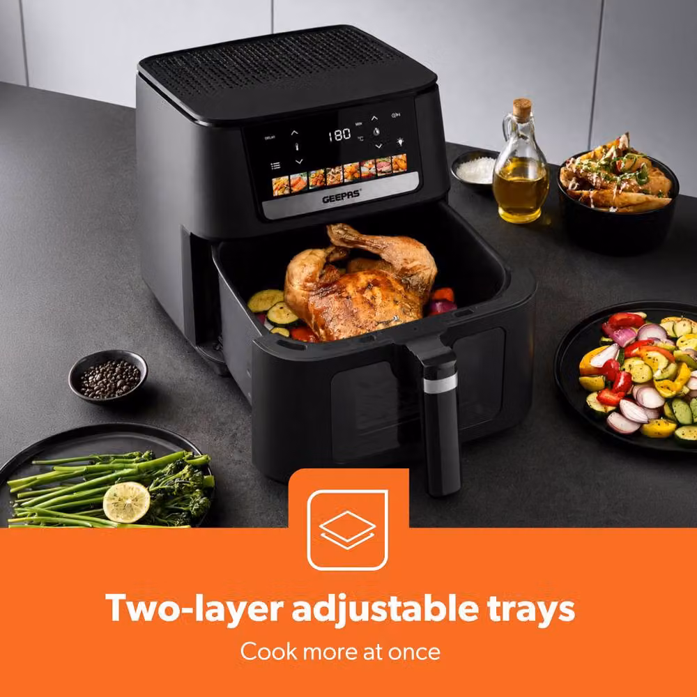 Geepas 6.5L Digital Air Fryer with LED Touchscreen and Timer in Black – 4