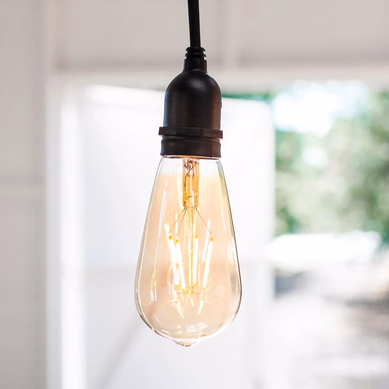 5 Pack of Squirrel Cage E27 1W LED Amber Filament Bulbs with Transparent Glass