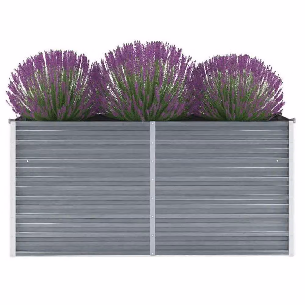 Berkfield Home Garden Galvanised Steel Raised Bed, Grey, W: 160 cm, D: 40 cm, H: 77 cm – 2