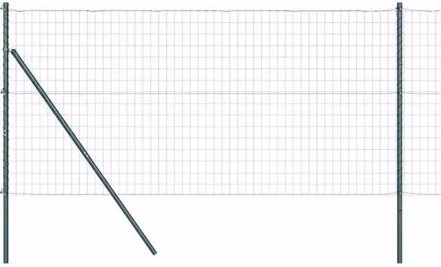 Berkfield Home Euro Fence with 13 Posts, Green Galvanised Steel Wire Mesh, H: 120 cm, W: 25 m – 1