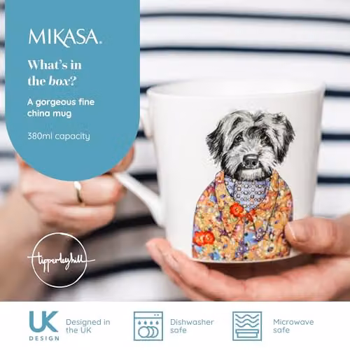 Mikasa Tipperleyhill Cockapoo Print Bone China Mug, 380ml, White and Multicolour – 2