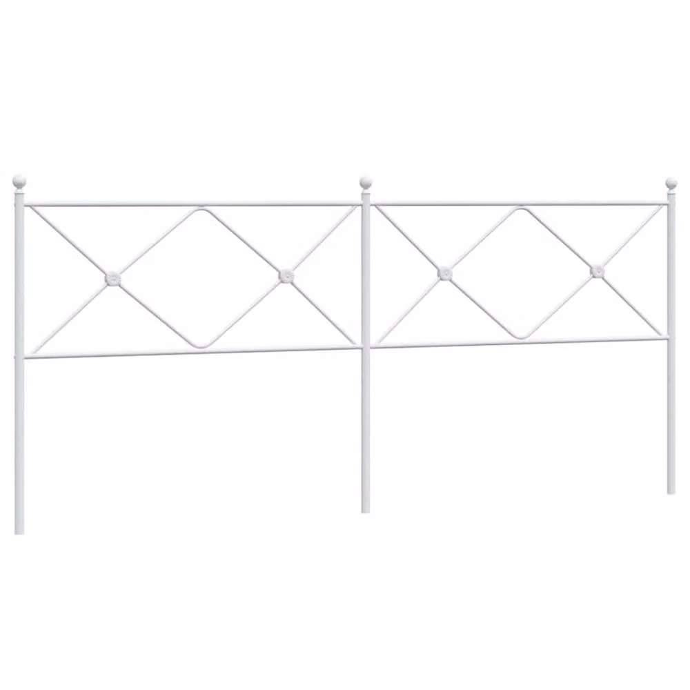 Berkfield Home White Metal Headboard – 2