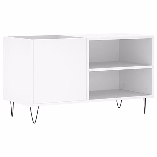 vidaXL Record Cabinet in White MDF with Media Compartments, W/D/H: 85.0 x 38.0 x 48.0 cm