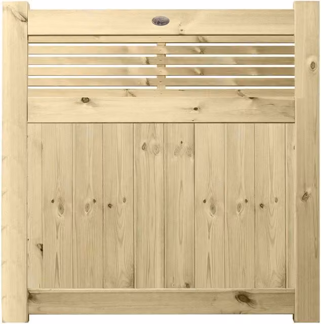 Premier Garden Supplies URBAN Interlocked Tongue Groove Pressure Treated Garden Gate with Vogue Trellis Top, Height: 120 cm