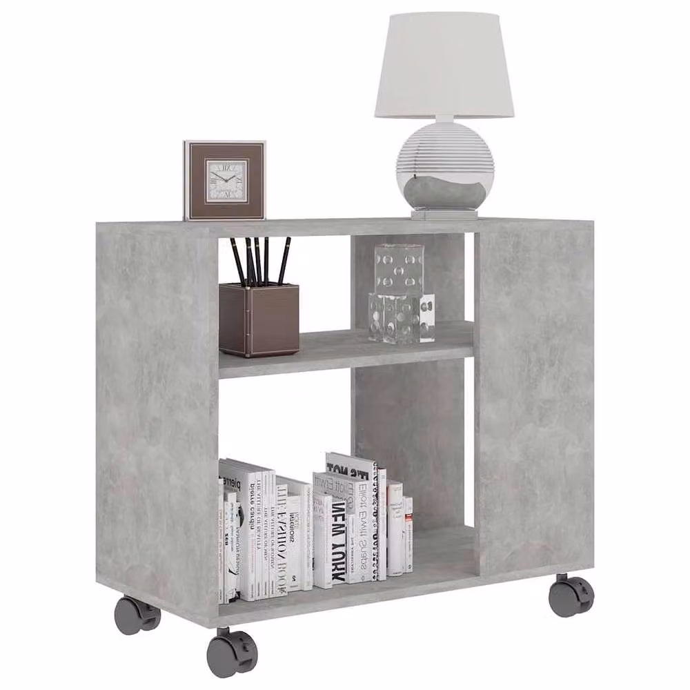 Berkfield Home Grey Square Side Table in Composite Wood W/D/H: 70 x 35 x 55 cm – 3