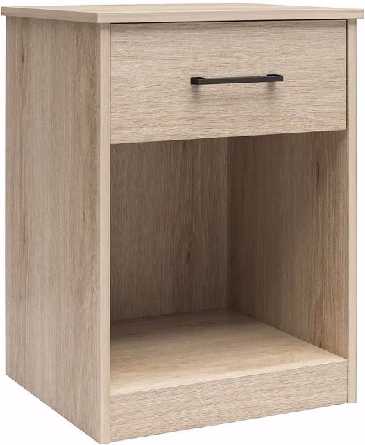 BrEZ Pearce 1-Drawer Nightstand in Light Oak