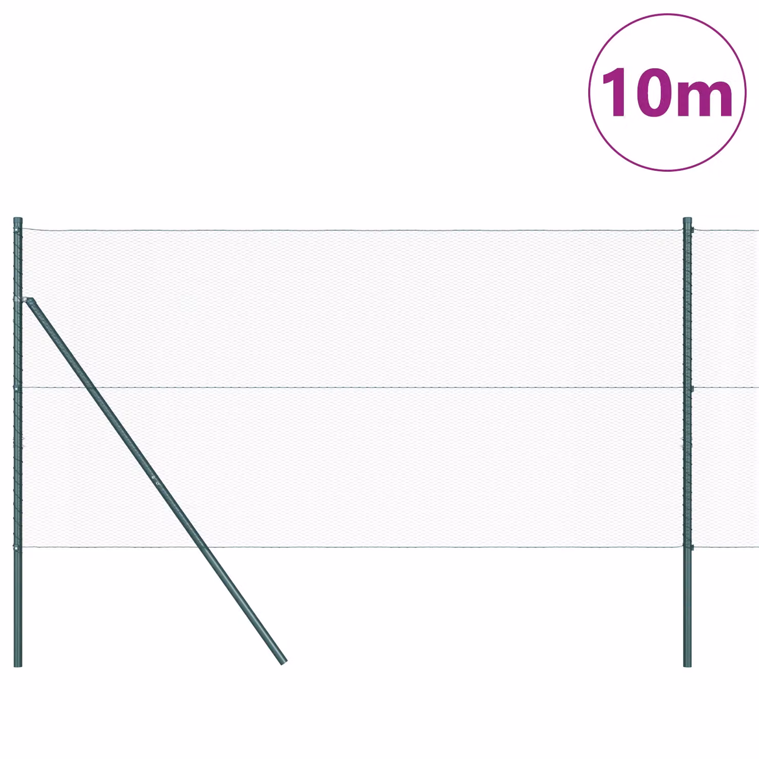 Berkfield Home Hexagon Steel Fence, Green, 4 x 10 m – 3