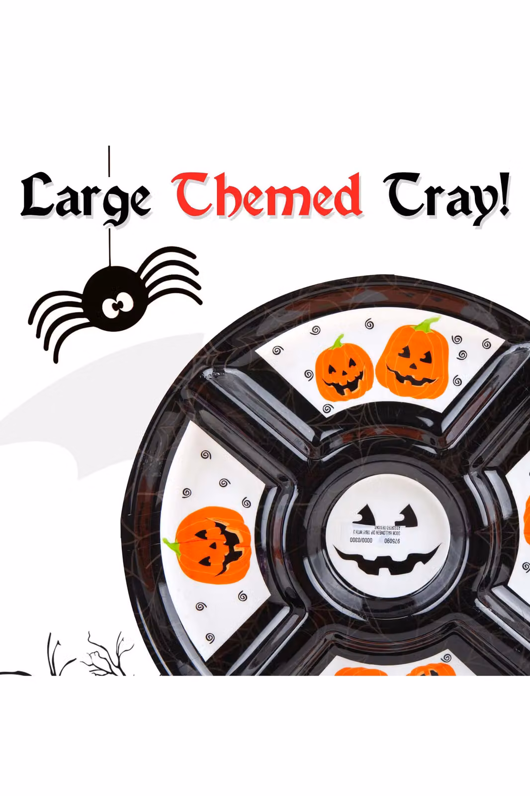 VFM e-Store Halloween Round Dip Tray with Decals in Black – 3