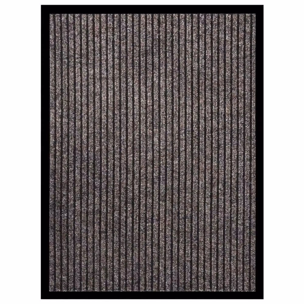 Berkfield Home Striped Beige and Black Non-Slip Doormat, W: 60 cm, D: 80 cm – 2