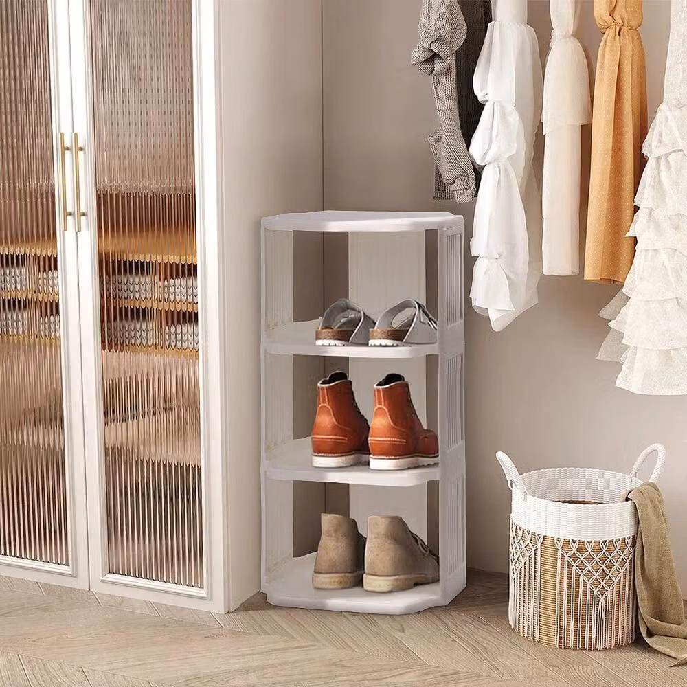 KORVIXA 3 Tier Narrow Shoe Rack Holder in White, W/D/H: 26 x 27.7 x 54 cm – 2