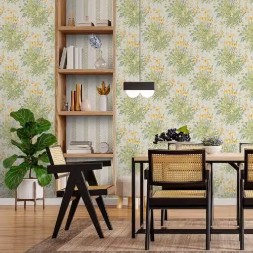 Rasch Chelsea Ferns Botanical Floral Wallpaper in Yellow and Green – 2
