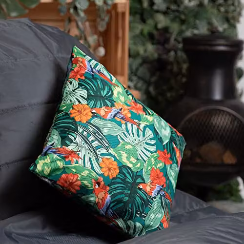 ICON Meadow Print Green Outdoor Cushion Set of 2, W/D/H: 43 x 43 x 43 cm – 2